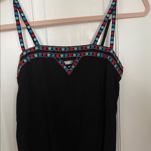 Colorful Detailed Black Top
